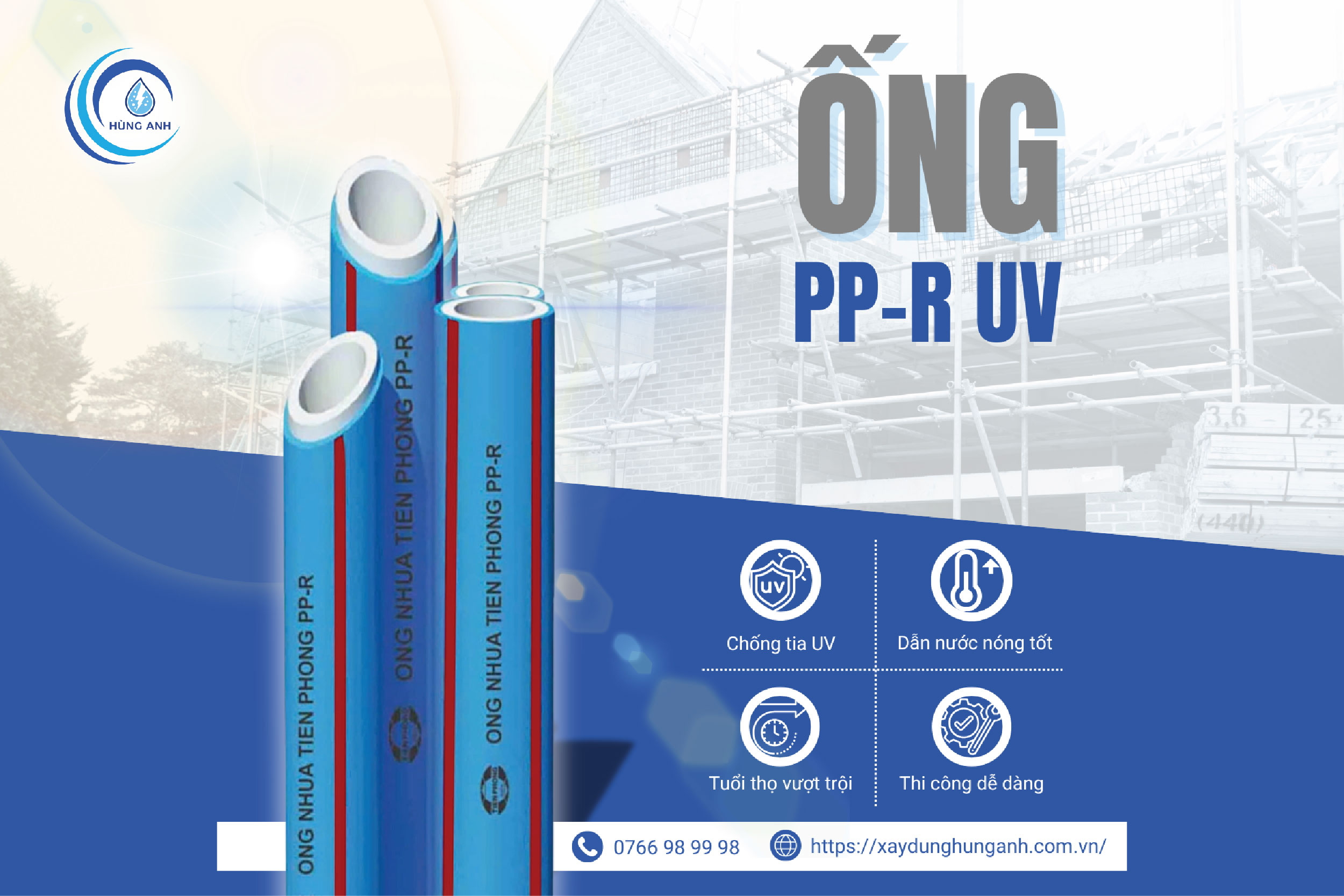 Đặc điểm nổi bật ống nhựa PP-R UV Tiền Phong