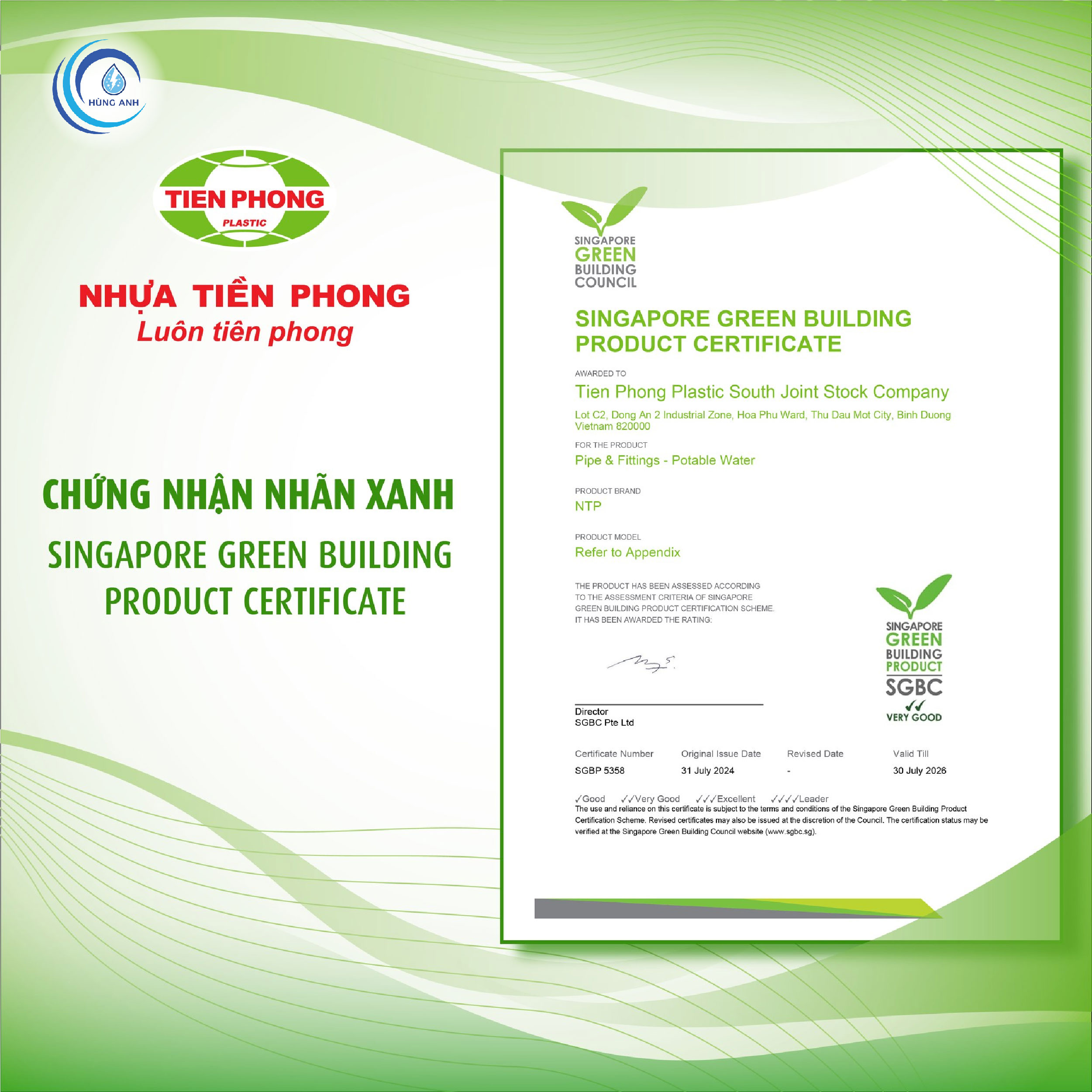 Chứng nhận Singapore Green Building Product (SGBP) 