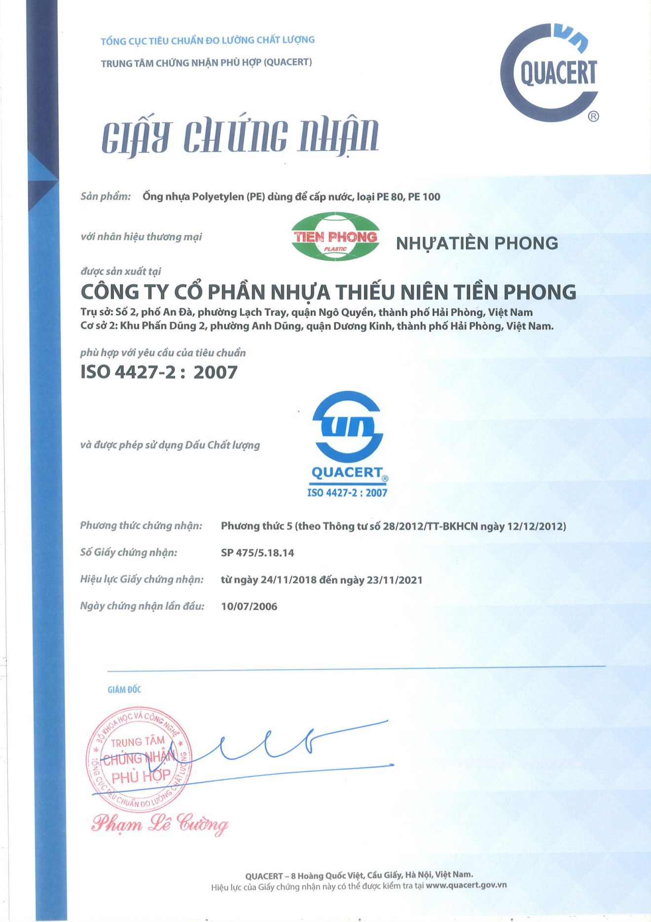 tiêu chuẩn iso 4427-2 của ống nhựa hdpe