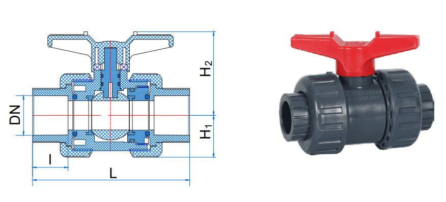 van bi nhựa tay gạt pvc-u