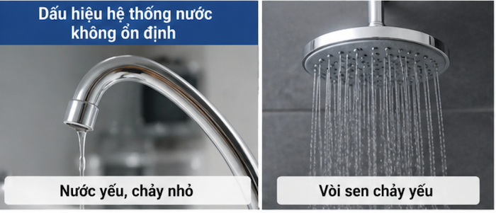 Hệ thống nước không ổn định