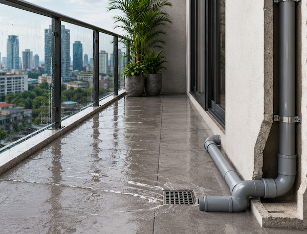 Ống thoát nước ban công chung cư